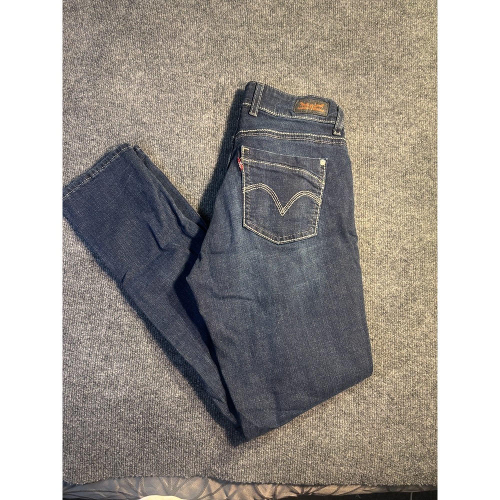 Levi's 521 Skinny Jeans Womens 28x32 Blue Denim Curvy Fit Red Tab Medium Wash